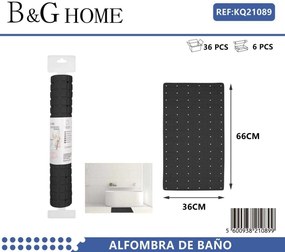 Αντιολισθητικό πατάκι μπάνιου - 6C - 36x66cm - Black - 21089