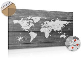Εικόνα στο χάρτη από φελλό με ξύλινο φόντο - 120x80  wooden
