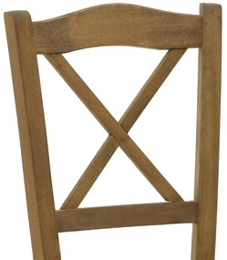 Καρέκλα καφενείου Santorini χιαστή καρυδί ξύλο 42x40x89εκ