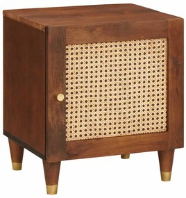 Κομοδίνο Καφέ 40 x 33,5 x 46 εκ Μασίφ ξύλο ακακίας