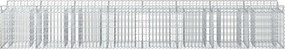 vidaXL Ανασηκωμένο κρεβάτι gabion 2 pcs Ασημί