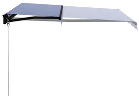 vidaXL Τέντα Συρόμενη Χειροκίνητη με LED Μπλε / Λευκό 350 x 250 εκ.