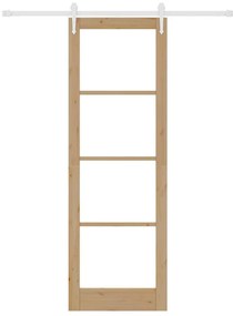 vidaXL Ολισθητή Πόρτα Καφέ 78 x 232 cm Ξύλο και μέταλλο