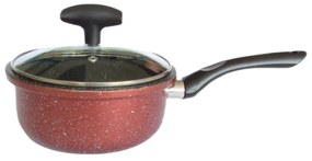 Κατσαρόλα με καπάκι Rosberg R51321G18, 18 cm, 1,8 λίτρα, επίστρωση μάρμαρου, Induction, Bordeaux melange