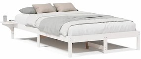 vidaXL Πλαίσιο κρεβατιού με κομοδίνα Λευκό 140 x 190 cm Λευκό