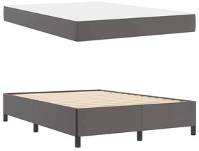 vidaXL Σκελετός κρεβατιού με στρώμα Γκρι 140 x 190 cm Τεχνητό δέρμα