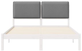 vidaXL Σκελετός Κρεβατιού με Επενδεδυμένο Κεφαλάρι Ανοιχτό γκρι