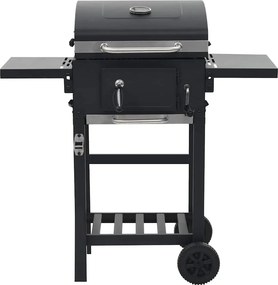 vidaXL Ψησταριά Κάρβουνου / BBQ Μαύρη με Κάτω Ράφι