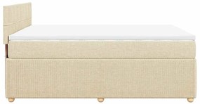 vidaXL Κρεβάτι Boxspring με Στρώμα Κρεμ 140x190 εκ. Υφασμάτινο