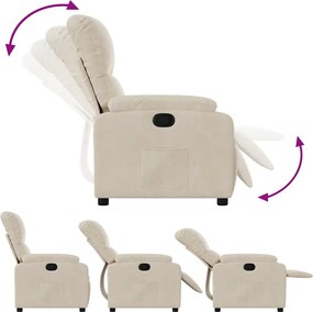 vidaXL Πολυθρόνα Ανακλινόμενη Μπεζ Ύφασμα Μικροϊνών