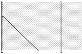 vidaXL Συρματόπλεγμα Περίφραξης Ανθρακί 2 x 25 μ. με Βάσεις Φλάντζα