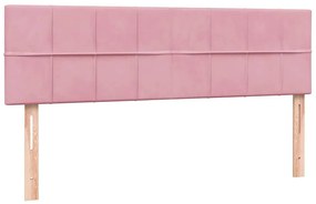 Κρεβάτι Boxspring με Στρώμα Ροζ 160x210 εκ. Βελούδινο - Ροζ