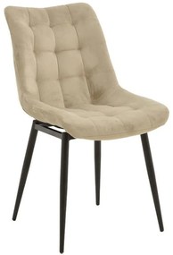 Καρέκλα Vittorio 264-000011 46x62x80cm Beige Βελούδο, Μέταλλο