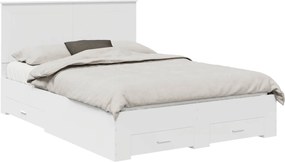 vidaXL Σκελετός Κρεβατιού Λευκό 140 x 190 cm Επεξεργασμένο ξύλο
