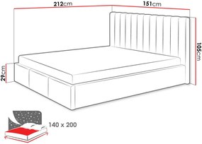 Επενδυμένο κρεβάτι Cosmos-Ekrou-140 x 200