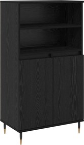 vidaXL Highboard Μαύρο 60 x 36 x 110 εκ. Επεξεργασμένο ξύλο