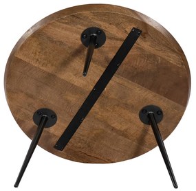 PENCIL 87 COFFEE TABLE ΦΥΣΙΚΟ ΜΑΥΡΟ 87x87xH45cm - 04-0956