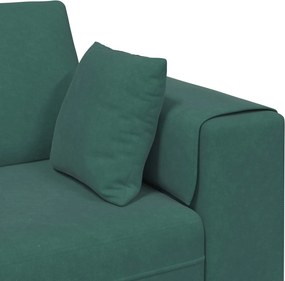 vidaXL Καναπές 3 τμχ. Σκούρο Πράσινο Βελούδο