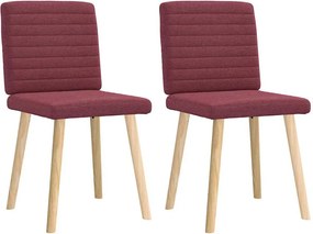 vidaXL Καρέκλες Τραπεζαρίας 2 τεμ. Μπορντό Υφασμάτινες