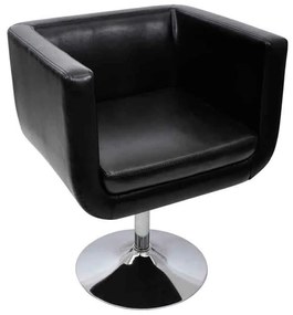 Καρέκλα Μπαρ Μαύρη από Συνθετικό Δέρμα - Μαύρο