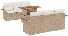 vidaXL Σετ Καναπέ Κήπου 7 pcs μπεζ και κρεμ 100 x 55 x 73 εκ