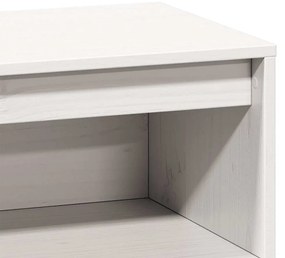Ντουλάπι Ψηλό Λευκό 89x34x116,5 εκ. από Μασίφ Ξύλο Πεύκου - Λευκό