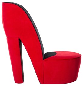 vidaXL Κάθισμα Γόβα Κόκκινο από Βελούδο