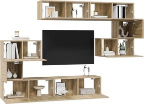 vidaXL Σετ Επίπλων Τηλεόρασης 8 Τεμαχίων Sonoma Δρυς Επεξ. Ξύλο
