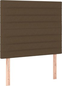 vidaXL Κρεβάτι Boxspring με Στρώμα Σκούρο Καφέ 100x200 εκ. Υφασμάτινο