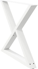 vidaXL Πόδια Τραπεζαρίας 2 τεμ. Λευκά 90x(72-73,3) εκ. Ατσάλι