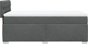 vidaXL Κρεβάτι Boxspring με Στρώμα Σκούρο Γκρι 100x200 εκ. Υφασμάτινο