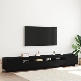 vidaXL Ντουλάπι TV με LED Φώτα Μαύρη Δρυς 260x35x40 εκ Επεξεργασμένο Ξύλο