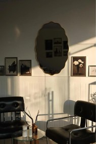 Κομψός Καθρέφτης Τοίχου με Σκαλιστό Πλαίσιο Ασήμι 50x30 cm
