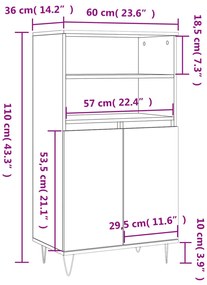 ΝΤΟΥΛΑΠΙ ΓΚΡΙ SONOMA 60 X 36 X 110 ΕΚ. ΑΠΟ ΕΠΕΞΕΡΓΑΣΜΕΝΟ ΞΥΛΟ 831490