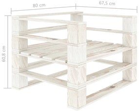 vidaXL Πολυθρόνα Κήπου από Παλέτες Λευκή Ξύλινη