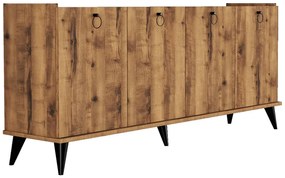 Μπουφές Lireta pakoworld μελαμίνης καρυδί-μαύρο 182x41x82.5εκ