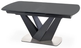 Τραπέζι Houston 1238, Μαύρο, Σκούρο γκρι, 77x90x160cm, 110 kg, Επιμήκυνση, Γυαλί, Ινοσανίδες μέσης πυκνότητας, Μέταλλο | Epipla1.gr