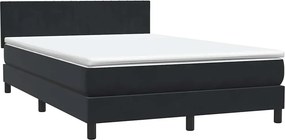 vidaXL Κρεβάτι Boxspring με Στρώμα Μαύρο 160x210 εκ. Βελούδινο