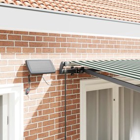 vidaXL Αναδιπλούμενη τέντα Πράσινο και Λευκό 300 x 250 εκ