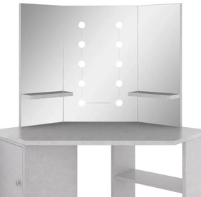 vidaXL Μπουντουάρ Γωνιακό με LED Γκρι Σκυροδ. 111 x 54 x 141,5 εκ.