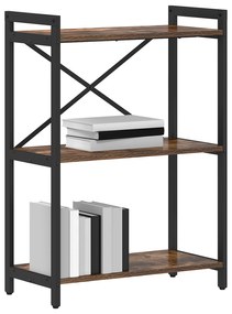 vidaXL Βιβλιοθήκη Καπνιστή δρυς 60 x 30 x 83 εκ Επεξεργασμένο ξύλο