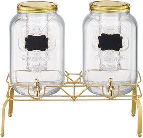 VEVOR Drink Dispenser 8L Beverage Dispenser for Parties Glass with Stand 2PCS