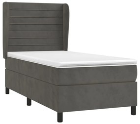 ΚΡΕΒΑΤΙ BOXSPRING ΜΕ ΣΤΡΩΜΑ ΣΚΟΥΡΟ ΓΚΡΙ 90X200 ΕΚ. ΒΕΛΟΥΔΙΝΟ 3129250