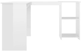 vidaXL Γραφείο Γωνιακό Γυαλιστερό Λευκό 120 x 140 x 75 εκ. Επεξ. Ξύλο