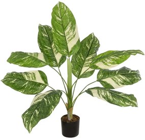 Τεχνητό Φυτό Dieffenbachia 20941 80x80x90cm Green-White GloboStar Πολυαιθυλένιο,Ύφασμα