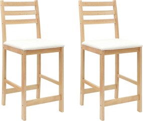vidaXL Καρέκλες φαγητού 2 pcs Φυσικό 40 x 47,5 x 99,5 εκ