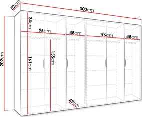 Ντουλάπα Malaga plus εξάφυλλη-Mauro