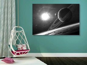 Εικόνα ενός πλανήτη στο διάστημα σε ασπρόμαυρο - 90x60