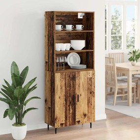 vidaXL Highboard 2 pcs Παλιό Ξύλο 69,5 x 32,5 x 180 εκ