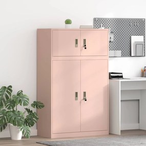 vidaXL Ντουλάπι αποθήκευσης 2 τμχ. Ροζ 90 x 40 x 145 cm Ατσάλι